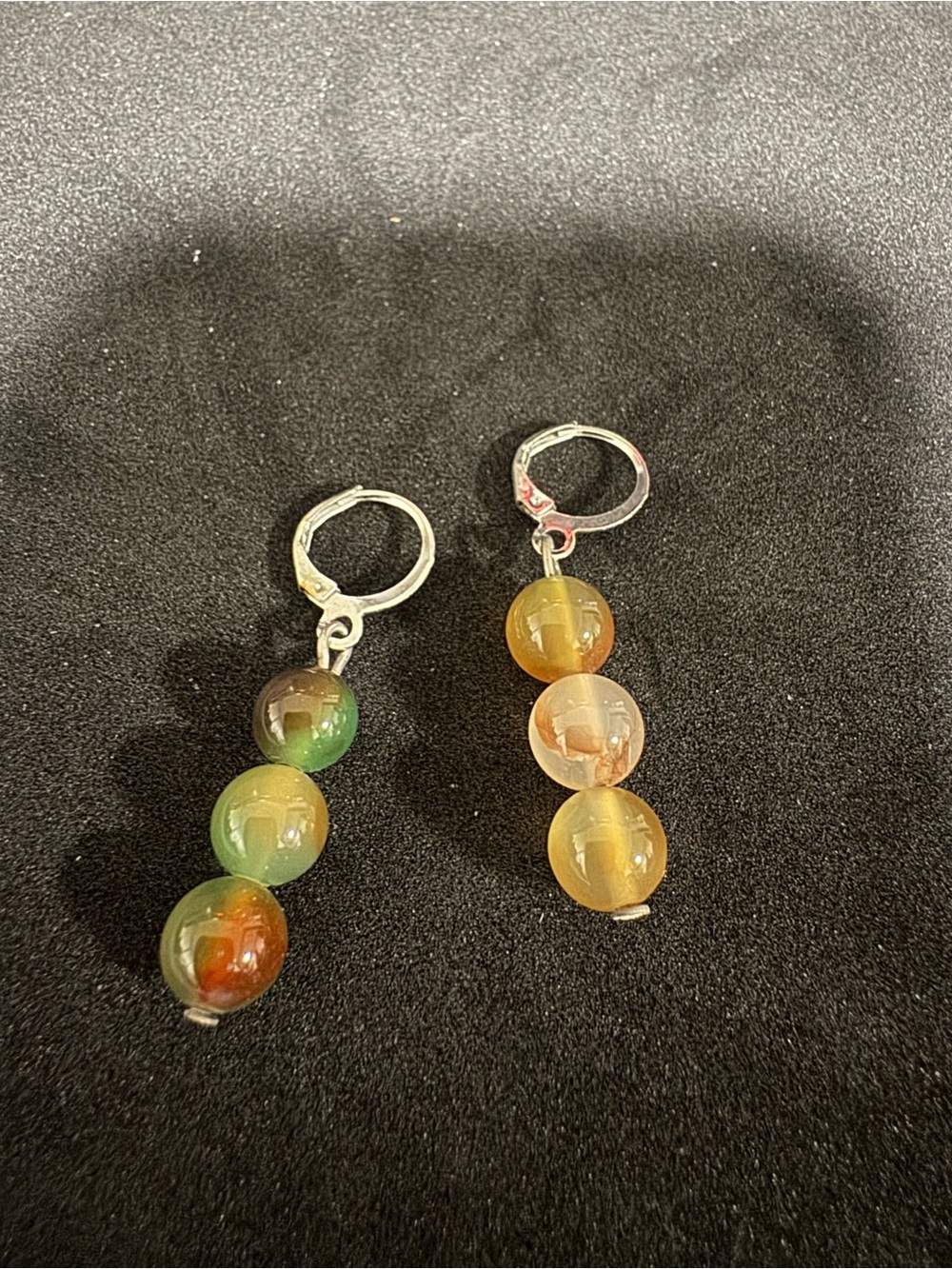 Handmade Multicolor Agate Bead Dangle Earrings - Women Jewelry